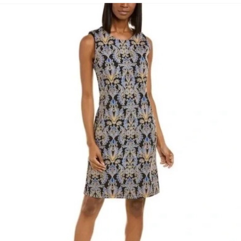 J. McLaughlin Devon paisley print embroidered dress L